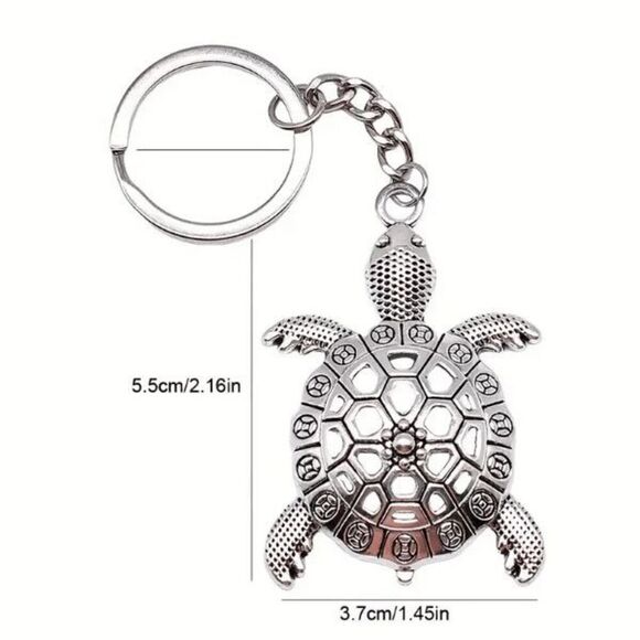Turtle Stainless Steel Keychain - Picture 5 of 5